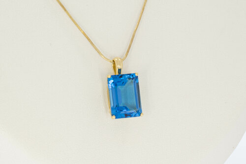 18 karaat goud Topaas dames hanger - 2,2 cm