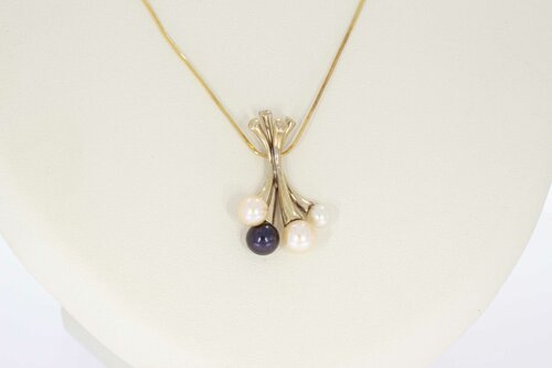 18 karaat Parel dames kettinghanger - 3,1 cm