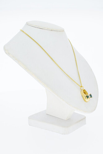 14 Karaat gouden edelsteen hanger dames