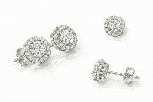 Ring aus 18 kt Bicolor-Gold mit Saphir und Diamant  17,4 mm