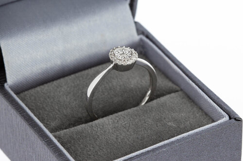 18 Karaat diamant Halo ring - 17,1 mm