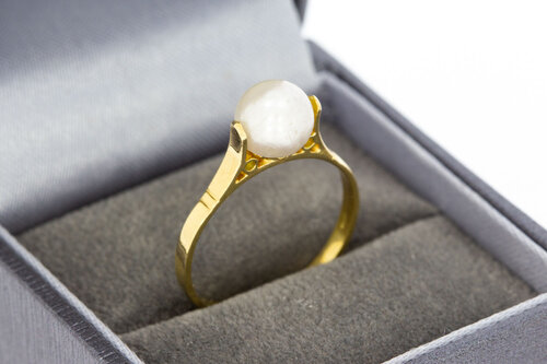 18 Karaat gouden Parel ring  - 18,2 mm