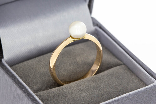 Dames Parelring 14 Karaat goud - 18,5 mm