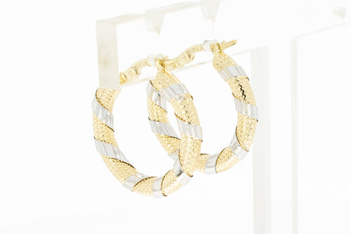 14 Karaat bicolor gouden Creolen - 2,1 cm