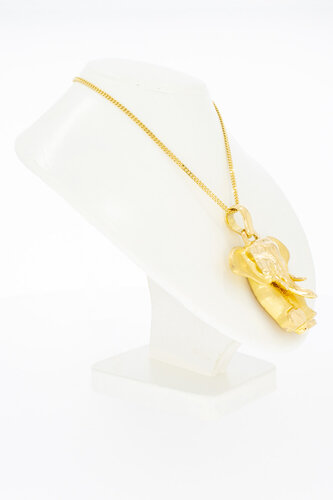 18 Karaat gouden Olifant hanger - 3,3 cm
