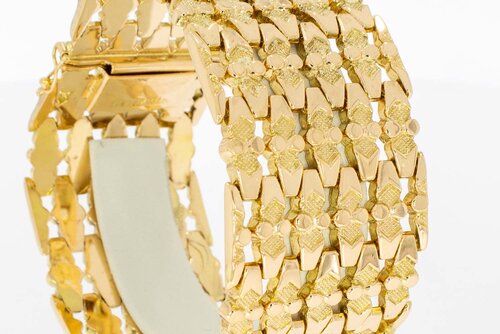 18 Karaat rose gouden brede  armband - 19,8 cm