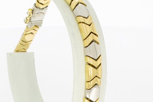 Bicolor armband 18 karaat goud - 20,7 cm