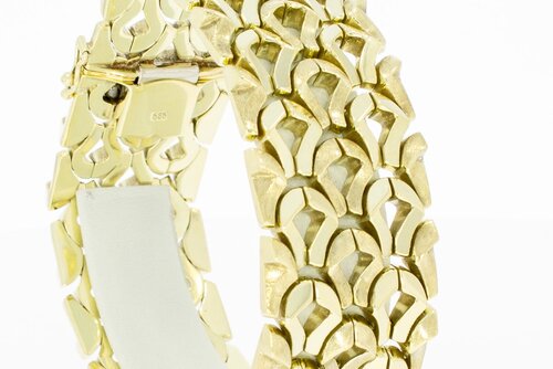 14 Karaat gouden brede armband - 19,6 cm