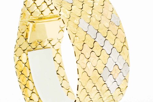 Retro 18 Karaat brede armband - 19,7 cm