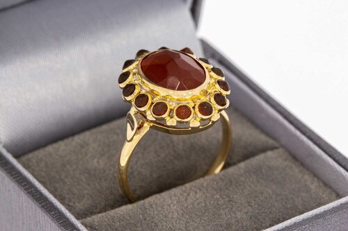 14 Karaat Vintage Carneool ring - 18,4 mm