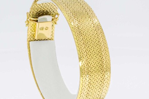 18 Karaat gouden brede armband - 18,2 cm
