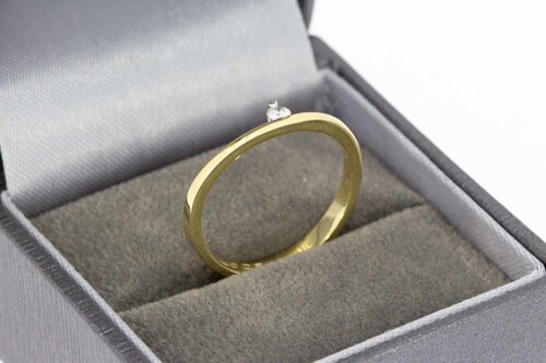 14 Karaat Solitair Diamant ring - 17,6 mm