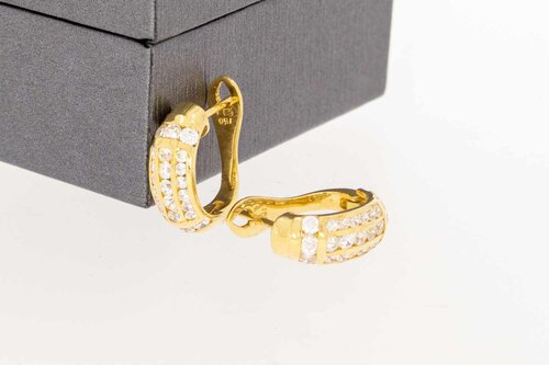 18 karaat edelsteen oorclips - 1,6 cm