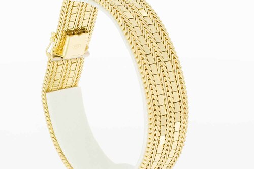 14 karaat brede goud armband - 19,8 cm