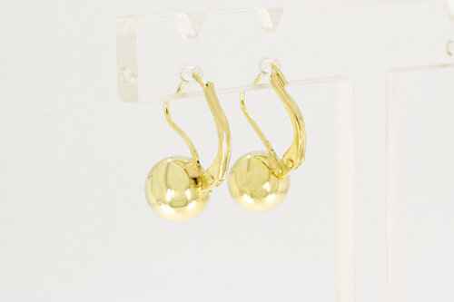 14 karaat geel gouden bol Oorhangers - 1,7 cm