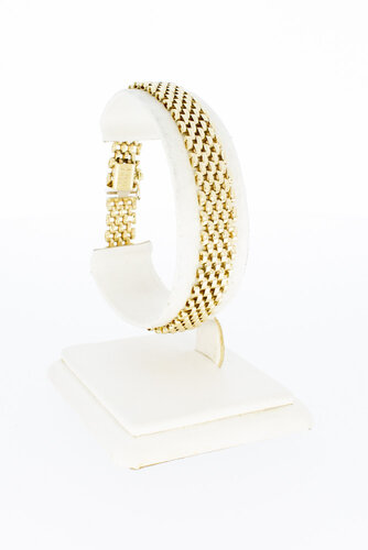14 karaat gouden staafjes armband - 19,1 cm
