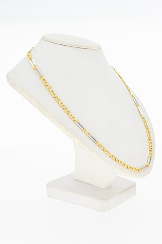 Bicolor 14 Karaat Anker ketting - 55,8 cm