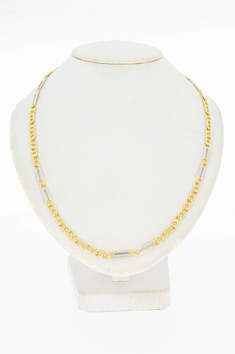 Bicolor 14 Karaat Anker ketting - 55,8 cm