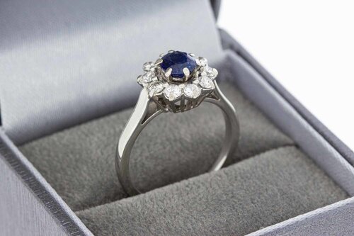 Edelstenen ring 18 Karaat goud - 17,1 mm