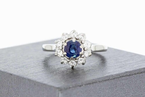 Edelstenen ring 18 Karaat goud - 17,1 mm