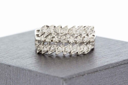 18 Karaat witgouden diamant ring - 17 mm