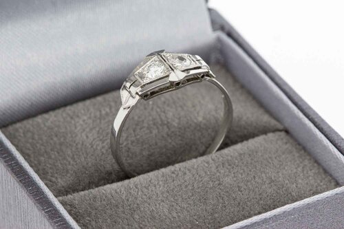 18 Karaat goud diamant ring - 17,8 mm