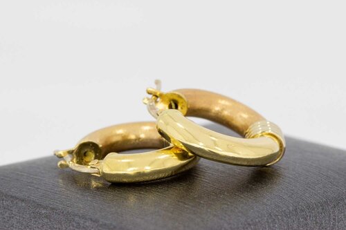 18 Karaat tricolor gouden Creolen - 1,8 cm