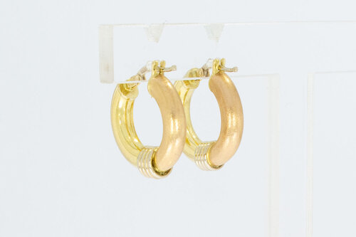 18 Karaat tricolor gouden Creolen - 1,8 cm