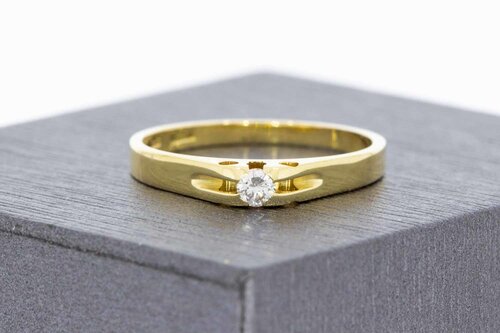 14 Karaat ring met Diamant - 17,3 mm