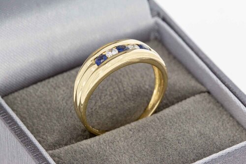 14 Karaat gouden saffier ring - 17,9 mm