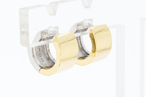 14 Karaat goud diamant Creolen - 1,2 cm