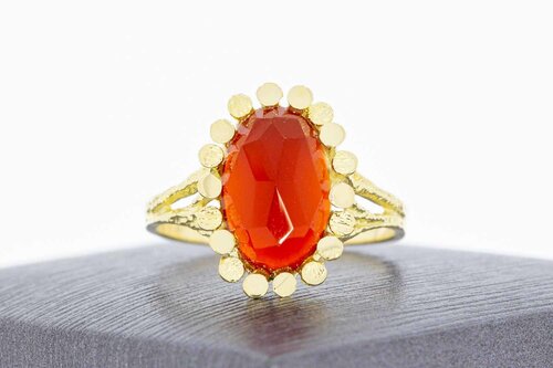 14 Karaat Vintage Carneool ring - 18 mm