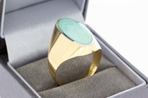 Vintage 18 Karaat Turkoois ring - 20,7 mm