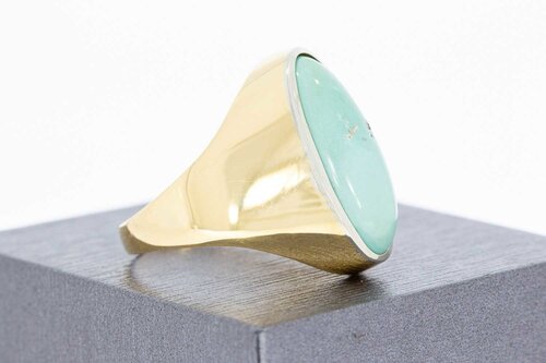 Vintage 18 Karaat Turkoois ring - 20,7 mm