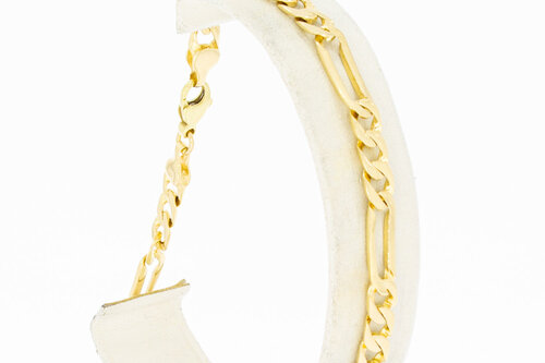 14 Karaat Figaro goude armband - 22,3 cm