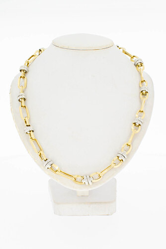 14 Karaat bicolor gouden Koningsketting - 56,2 cm