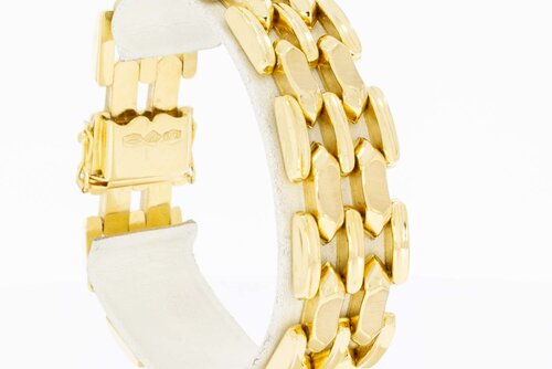 Brede Staafjes armband 18 Karaat goud - 19,3 cm