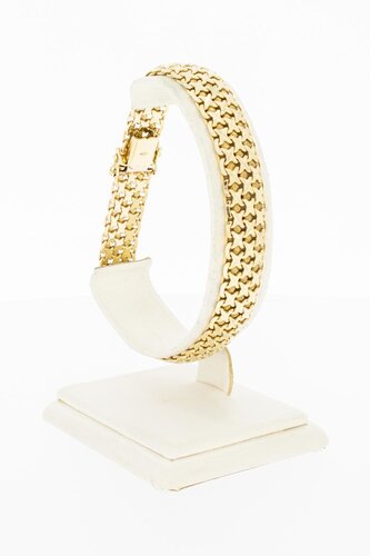 14 Karaat goud brede armband - 19,2 cm