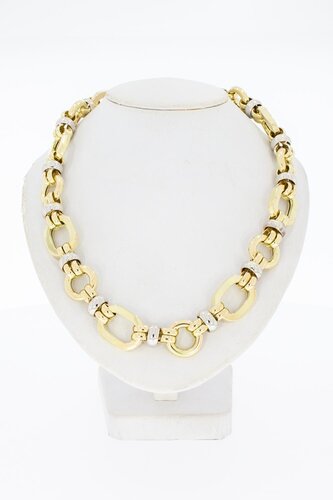 14 Karaat gouden bicolor ketting - 46 cm