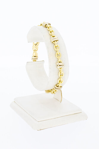 Bicolor 18 Karaat Anker- armband - 19,1 cm