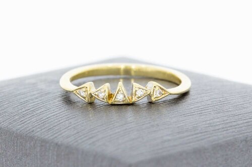 14 Karaat gouden diamant Aanschuifring - 16,1 mm