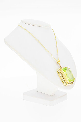 14 Karaat gouden hanger met Beryl