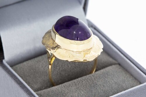 Amethist ring 14 Karaat goud - 19,7 mm