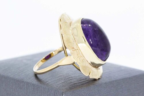 Amethist ring 14 Karaat goud - 19,7 mm