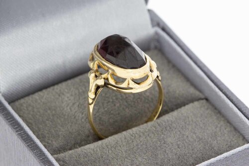 14 Karaat Vintage Granaatring - 16,7 mm