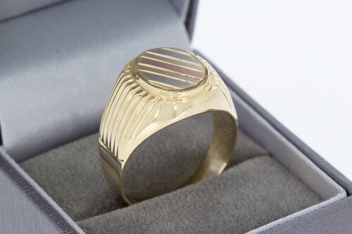 14 karaat gouden tricolor ring - 20,8 mm