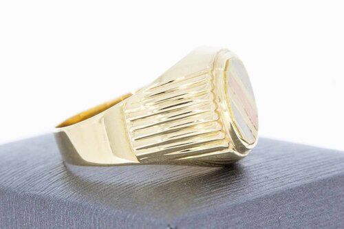 14 karaat gouden tricolor ring - 20,8 mm