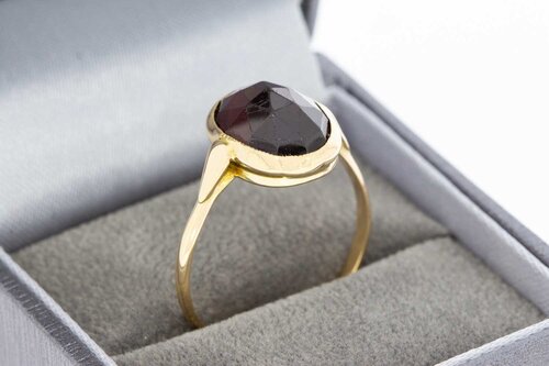 Granaat ring 14 Karaat goud - 19,3 mm