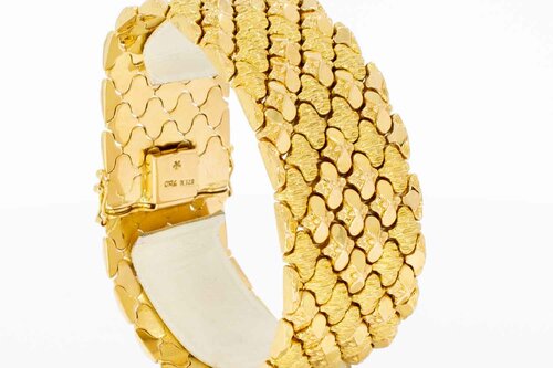 18 karaat gouden brede armband - 19 cm