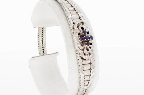 18 Karaat witgoud dames armband - 18,6 cm